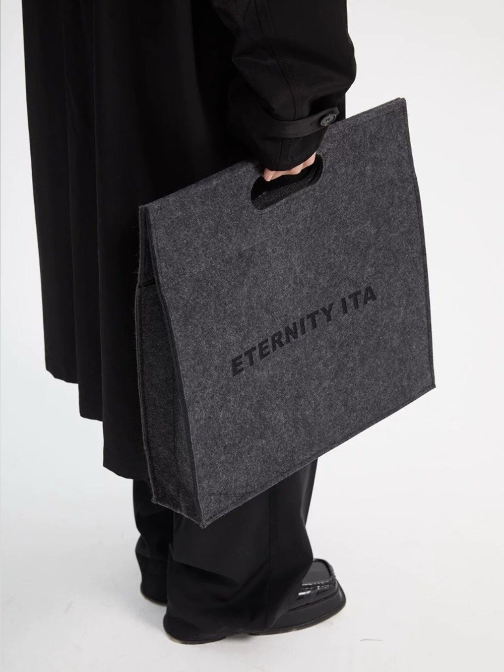 ETERNITY ITA Charcoal Felt Tote Bag